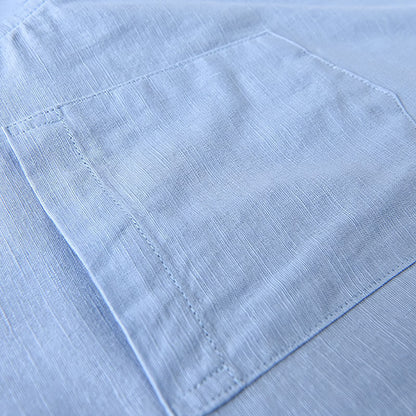 Hinata Mandarin Collar Linen Shirt